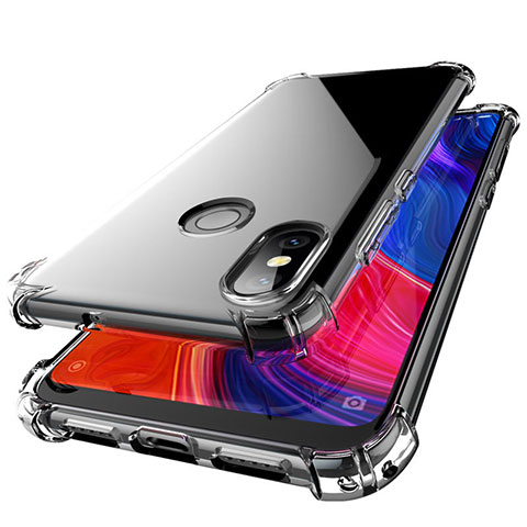 Silikon Schutzhülle Ultra Dünn Tasche Durchsichtig Transparent H03 für Xiaomi Mi 8 Grau