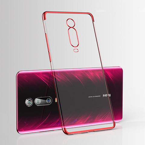 Silikon Schutzhülle Ultra Dünn Tasche Durchsichtig Transparent H03 für Xiaomi Mi 9T Pro Rot