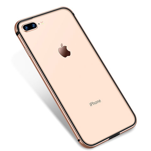 Silikon Schutzhülle Ultra Dünn Tasche Durchsichtig Transparent H04 für Apple iPhone 7 Plus Gold