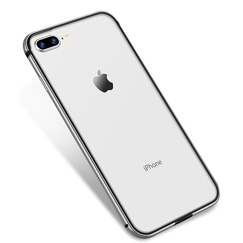 Silikon Schutzhülle Ultra Dünn Tasche Durchsichtig Transparent H04 für Apple iPhone 7 Plus Silber