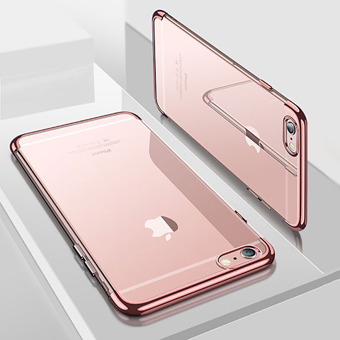 Silikon Schutzhülle Ultra Dünn Tasche Durchsichtig Transparent H04 für Apple iPhone 8 Rosegold