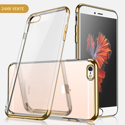 Silikon Schutzhülle Ultra Dünn Tasche Durchsichtig Transparent H04 für Apple iPhone SE3 (2022) Gold