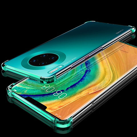 Silikon Schutzhülle Ultra Dünn Tasche Durchsichtig Transparent H04 für Huawei Mate 30 Pro Grün