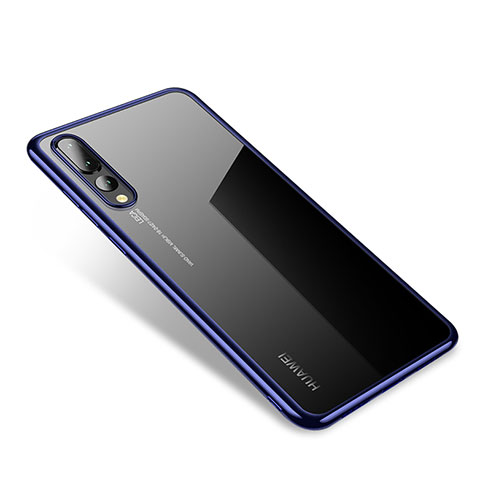 Silikon Schutzhülle Ultra Dünn Tasche Durchsichtig Transparent H04 für Huawei P20 Pro Blau