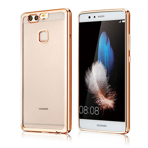 Silikon Schutzhülle Ultra Dünn Tasche Durchsichtig Transparent H04 für Huawei P9 Gold