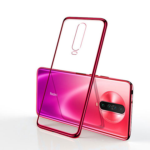 Silikon Schutzhülle Ultra Dünn Tasche Durchsichtig Transparent H04 für Xiaomi Poco X2 Rot