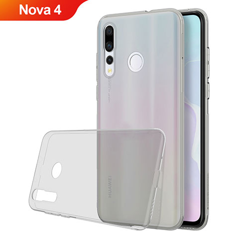 Silikon Schutzhülle Ultra Dünn Tasche Durchsichtig Transparent H05 für Huawei Nova 4 Grau