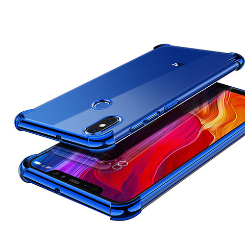 Silikon Schutzhülle Ultra Dünn Tasche Durchsichtig Transparent H05 für Xiaomi Mi 8 Blau