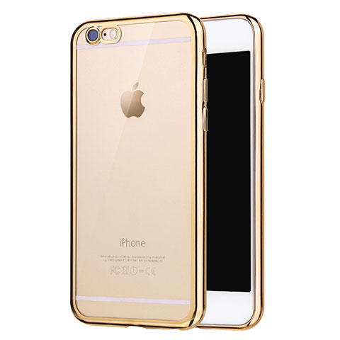 Silikon Schutzhülle Ultra Dünn Tasche Durchsichtig Transparent H16 für Apple iPhone 6 Gold