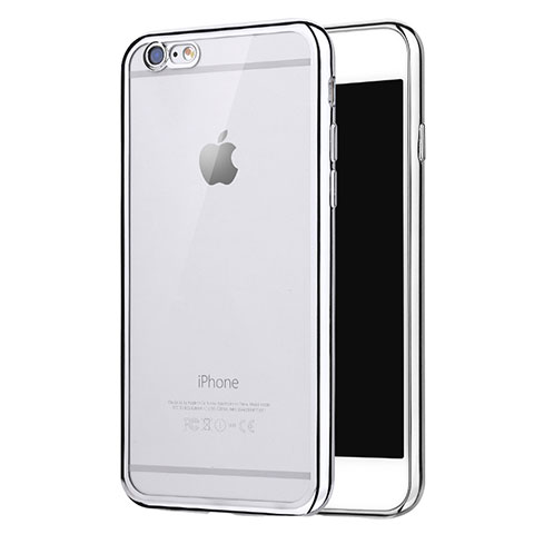 Silikon Schutzhülle Ultra Dünn Tasche Durchsichtig Transparent H16 für Apple iPhone 6 Silber