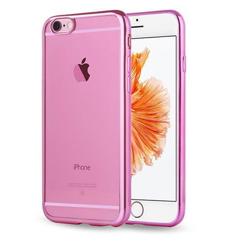 Silikon Schutzhülle Ultra Dünn Tasche Durchsichtig Transparent H17 für Apple iPhone 6S Rosa