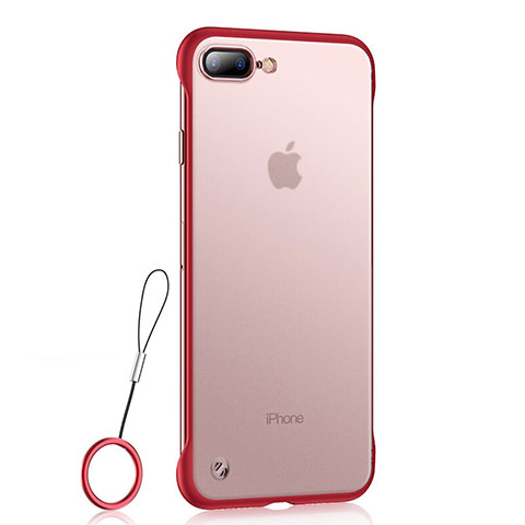 Silikon Schutzhülle Ultra Dünn Tasche Durchsichtig Transparent HT02 für Apple iPhone 7 Plus Rot