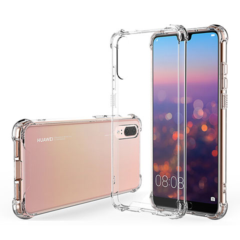 Silikon Schutzhülle Ultra Dünn Tasche Durchsichtig Transparent K03 für Huawei P20 Klar