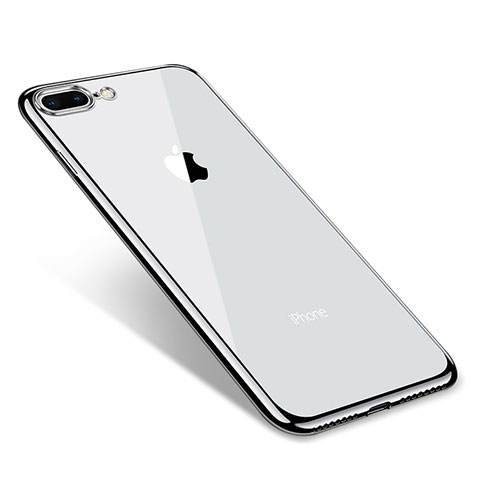 Silikon Schutzhülle Ultra Dünn Tasche Durchsichtig Transparent Q06 für Apple iPhone 8 Plus Silber