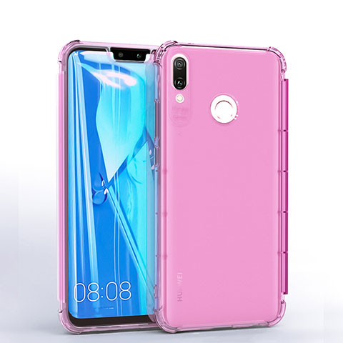 Silikon Schutzhülle Ultra Dünn Tasche Durchsichtig Transparent S01 für Huawei Enjoy 9 Plus Rosa