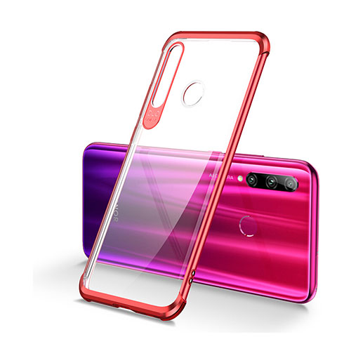 Silikon Schutzhülle Ultra Dünn Tasche Durchsichtig Transparent S01 für Huawei Honor 10i Rot