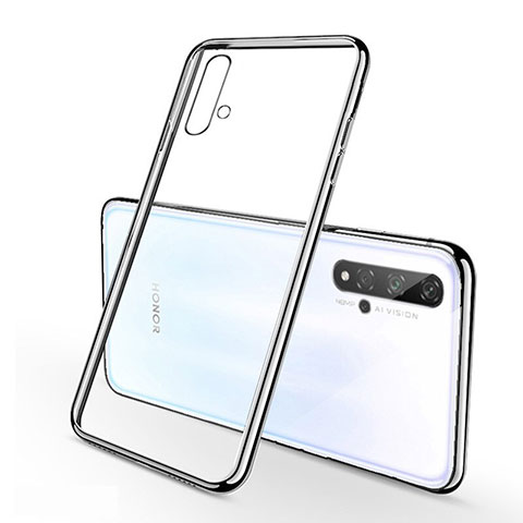 Silikon Schutzhülle Ultra Dünn Tasche Durchsichtig Transparent S01 für Huawei Honor 20 Silber