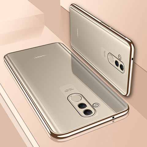 Silikon Schutzhülle Ultra Dünn Tasche Durchsichtig Transparent S01 für Huawei Mate 20 Lite Gold