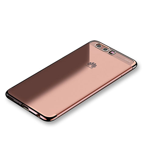 Silikon Schutzhülle Ultra Dünn Tasche Durchsichtig Transparent S01 für Huawei P10 Plus Rosegold