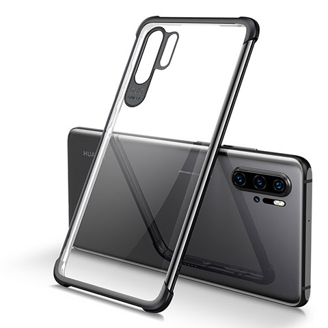 Silikon Schutzhülle Ultra Dünn Tasche Durchsichtig Transparent S01 für Huawei P30 Pro New Edition Schwarz