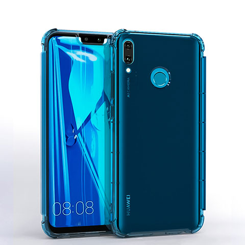 Silikon Schutzhülle Ultra Dünn Tasche Durchsichtig Transparent S01 für Huawei Y9 (2019) Blau