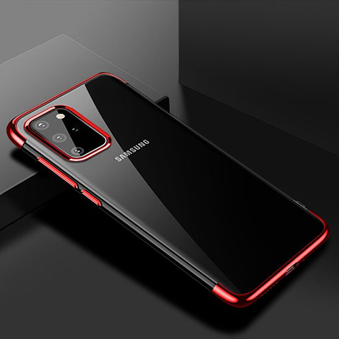 Silikon Schutzhülle Ultra Dünn Tasche Durchsichtig Transparent S01 für Samsung Galaxy S20 Plus Rot