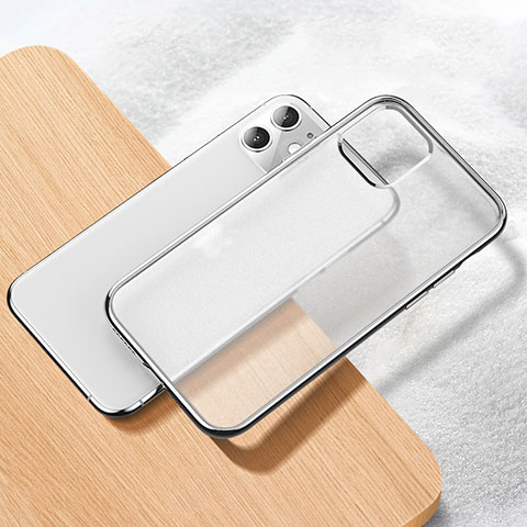 Silikon Schutzhülle Ultra Dünn Tasche Durchsichtig Transparent S02 für Apple iPhone 11 Silber