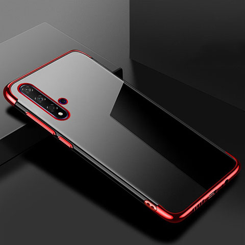 Silikon Schutzhülle Ultra Dünn Tasche Durchsichtig Transparent S02 für Huawei Honor 20S Rot