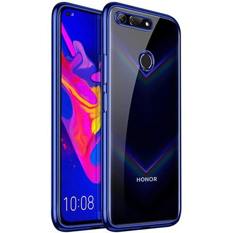 Silikon Schutzhülle Ultra Dünn Tasche Durchsichtig Transparent S02 für Huawei Honor View 20 Blau