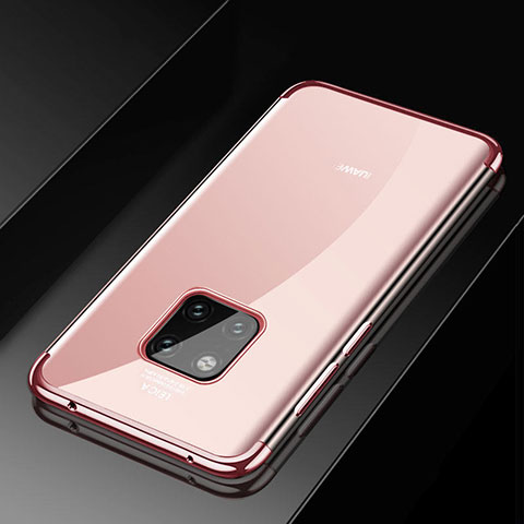 Silikon Schutzhülle Ultra Dünn Tasche Durchsichtig Transparent S02 für Huawei Mate 20 Pro Rosegold