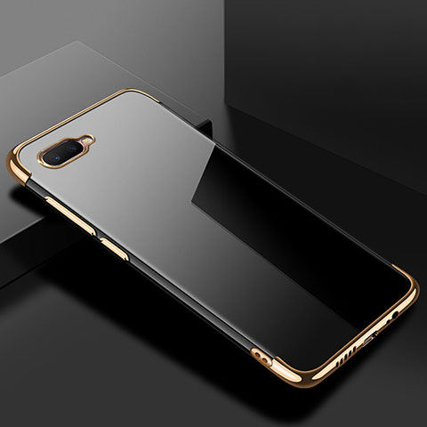Silikon Schutzhülle Ultra Dünn Tasche Durchsichtig Transparent S02 für Oppo R15X Gold