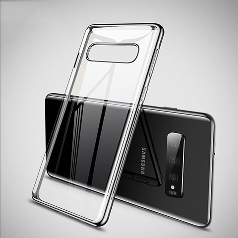 Silikon Schutzhülle Ultra Dünn Tasche Durchsichtig Transparent S02 für Samsung Galaxy S10 5G Silber