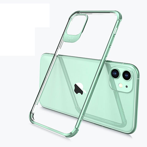 Silikon Schutzhülle Ultra Dünn Tasche Durchsichtig Transparent S03 für Apple iPhone 11 Grün