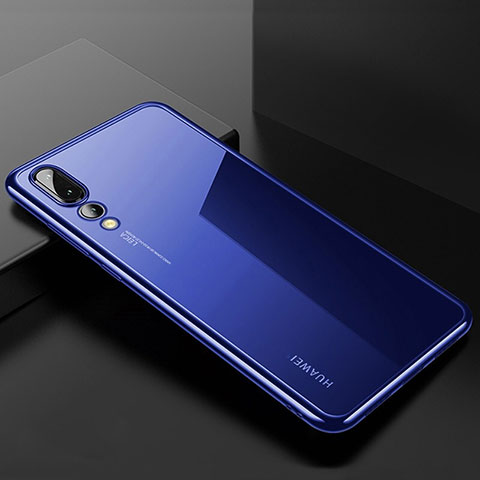 Silikon Schutzhülle Ultra Dünn Tasche Durchsichtig Transparent S03 für Huawei P20 Pro Blau