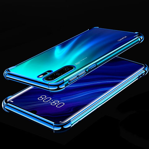 Silikon Schutzhülle Ultra Dünn Tasche Durchsichtig Transparent S03 für Huawei P30 Pro Blau