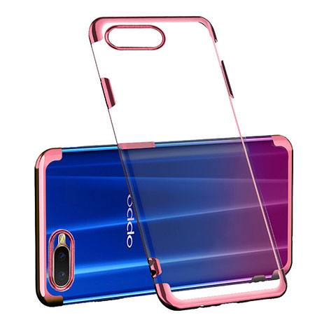 Silikon Schutzhülle Ultra Dünn Tasche Durchsichtig Transparent S03 für Oppo K1 Rosegold