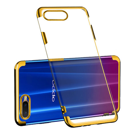 Silikon Schutzhülle Ultra Dünn Tasche Durchsichtig Transparent S03 für Oppo R15X Gold