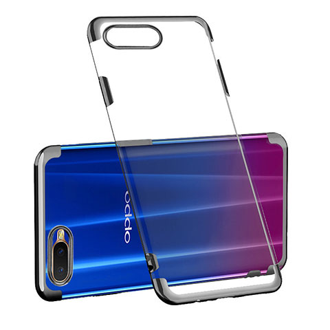 Silikon Schutzhülle Ultra Dünn Tasche Durchsichtig Transparent S03 für Oppo R17 Neo Schwarz