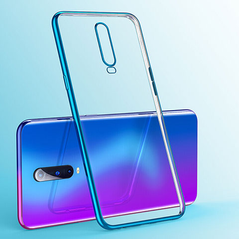 Silikon Schutzhülle Ultra Dünn Tasche Durchsichtig Transparent S03 für Oppo R17 Pro Blau