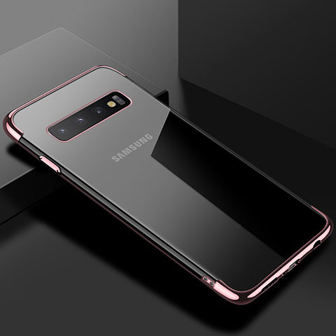 Silikon Schutzhülle Ultra Dünn Tasche Durchsichtig Transparent S03 für Samsung Galaxy S10 5G Rosegold