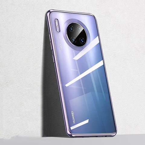 Silikon Schutzhülle Ultra Dünn Tasche Durchsichtig Transparent S04 für Huawei Mate 30 5G Violett