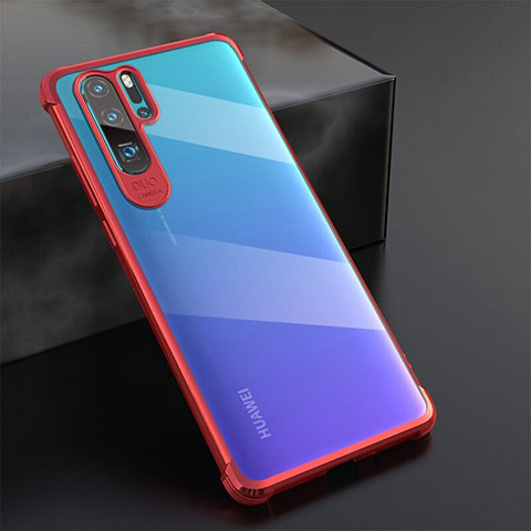 Silikon Schutzhülle Ultra Dünn Tasche Durchsichtig Transparent S04 für Huawei P30 Pro New Edition Rot