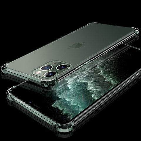 Silikon Schutzhülle Ultra Dünn Tasche Durchsichtig Transparent S05 für Apple iPhone 11 Pro Grün