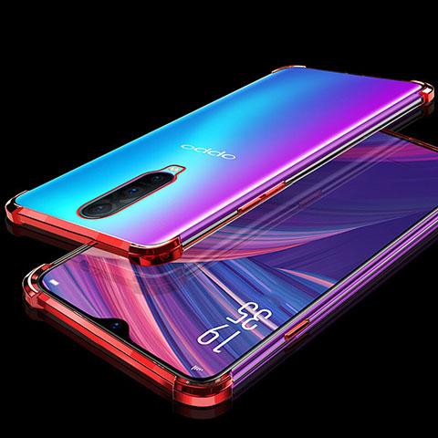 Silikon Schutzhülle Ultra Dünn Tasche Durchsichtig Transparent S05 für Oppo R17 Pro Rot