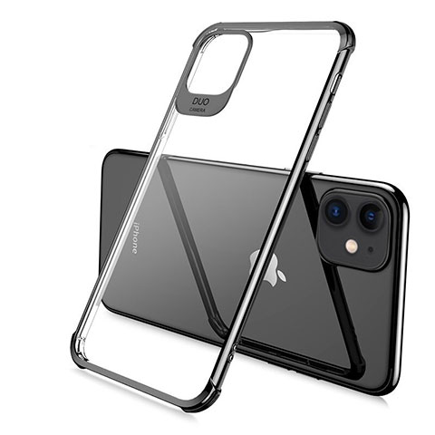 Silikon Schutzhülle Ultra Dünn Tasche Durchsichtig Transparent S06 für Apple iPhone 11 Pro Schwarz