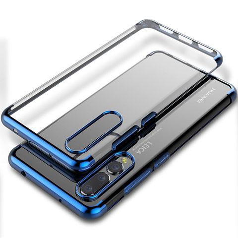 Silikon Schutzhülle Ultra Dünn Tasche Durchsichtig Transparent S06 für Huawei P20 Pro Blau