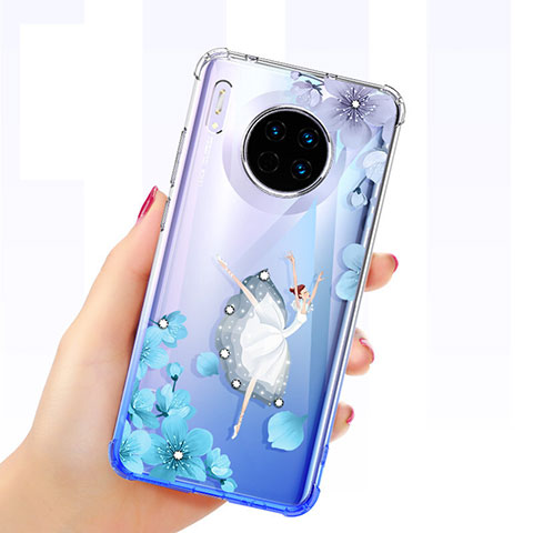 Silikon Schutzhülle Ultra Dünn Tasche Durchsichtig Transparent Schmetterling für Huawei Mate 30 Pro 5G Plusfarbig