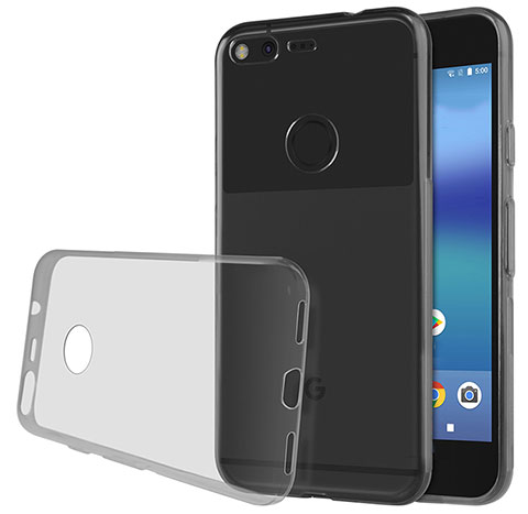 Silikon Schutzhülle Ultra Dünn Tasche Durchsichtig Transparent T02 für Google Pixel XL Grau