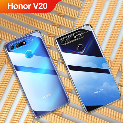 Silikon Schutzhülle Ultra Dünn Tasche Durchsichtig Transparent T02 für Huawei Honor V20 Klar