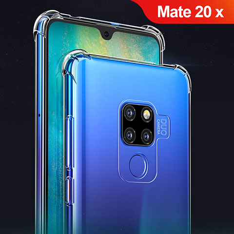 Silikon Schutzhülle Ultra Dünn Tasche Durchsichtig Transparent T02 für Huawei Mate 20 X Klar